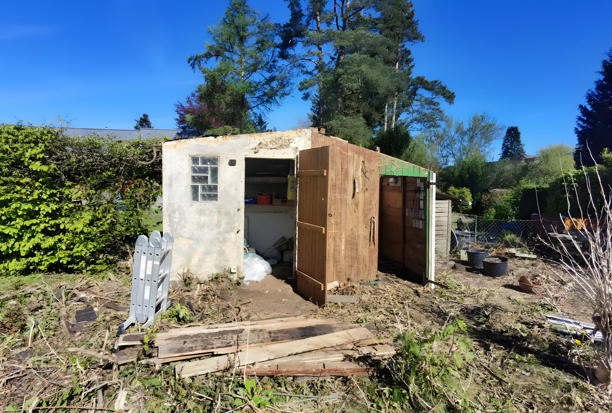 Verwilderter Garten freigeschnitten und aufgeräumt – Nachher